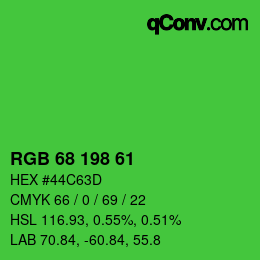 Color code: RGB 68 198 61 | qconv.com