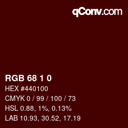 カラーコード: RGB 68 1 0 | qconv.com