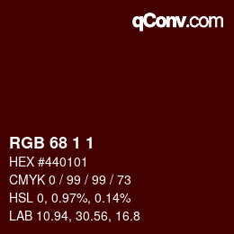 Color code: RGB 68 1 1 | qconv.com