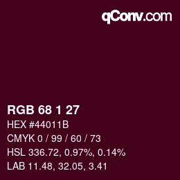Color code: RGB 68 1 27 | qconv.com