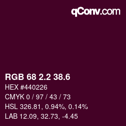 カラーコード: RGB 68 2.2 38.6 | qconv.com
