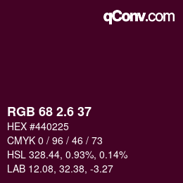 カラーコード: RGB 68 2.6 37 | qconv.com