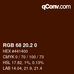 Código de color: RGB 68 20.2 0 | qconv.com