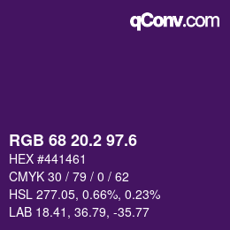 カラーコード: RGB 68 20.2 97.6 | qconv.com