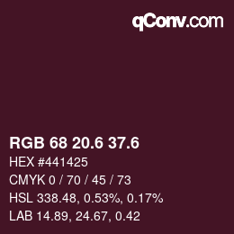 カラーコード: RGB 68 20.6 37.6 | qconv.com