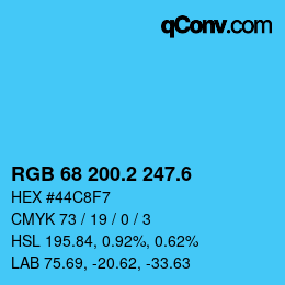 カラーコード: RGB 68 200.2 247.6 | qconv.com