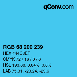 Color code: RGB 68 200 239 | qconv.com