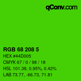 Color code: RGB 68 208 5 | qconv.com