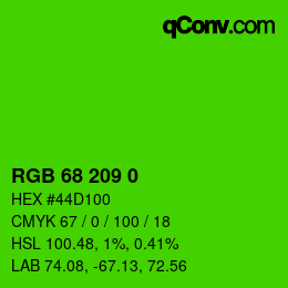 颜色代码: RGB 68 209 0 | qconv.com