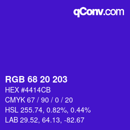 カラーコード: RGB 68 20 203 | qconv.com