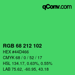 Color code: RGB 68 212 102 | qconv.com