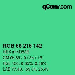 Color code: RGB 68 216 142 | qconv.com