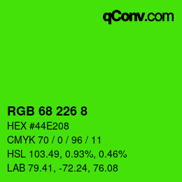 Color code: RGB 68 226 8 | qconv.com