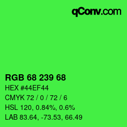 Color code: RGB 68 239 68 | qconv.com