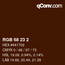 カラーコード: RGB 68 23 2 | qconv.com