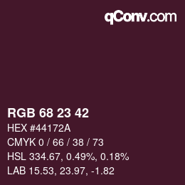 カラーコード: RGB 68 23 42 | qconv.com