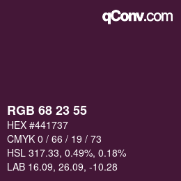 カラーコード: RGB 68 23 55 | qconv.com