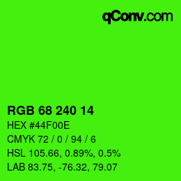 Color code: RGB 68 240 14 | qconv.com