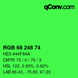 Color code: RGB 68 248 74 | qconv.com