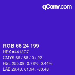 Code couleur: RGB 68 24 199 | qconv.com