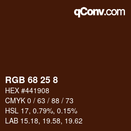 カラーコード: RGB 68 25 8 | qconv.com