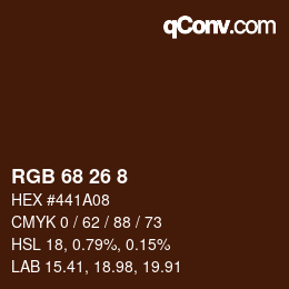 カラーコード: RGB 68 26 8 | qconv.com