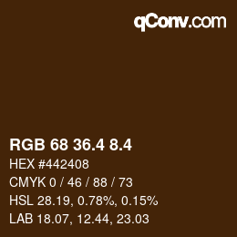 カラーコード: RGB 68 36.4 8.4 | qconv.com