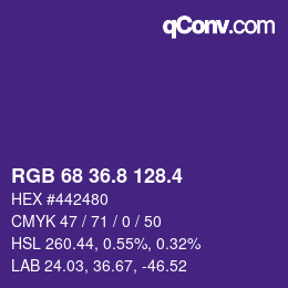 カラーコード: RGB 68 36.8 128.4 | qconv.com