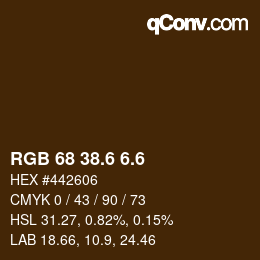 カラーコード: RGB 68 38.6 6.6 | qconv.com