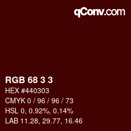 Color code: RGB 68 3 3 | qconv.com