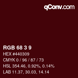Color code: RGB 68 3 9 | qconv.com