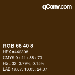 Color code: RGB 68 40 8 | qconv.com