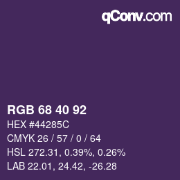 カラーコード: RGB 68 40 92 | qconv.com