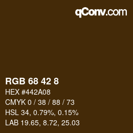 颜色代码: RGB 68 42 8 | qconv.com