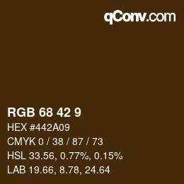 カラーコード: RGB 68 42 9 | qconv.com