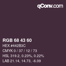 カラーコード: RGB 68 43 60 | qconv.com
