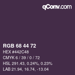 カラーコード: RGB 68 44 72 | qconv.com
