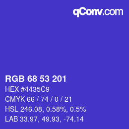 カラーコード: RGB 68 53 201 | qconv.com