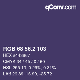 カラーコード: RGB 68 56.2 103 | qconv.com