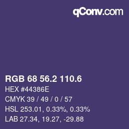 カラーコード: RGB 68 56.2 110.6 | qconv.com