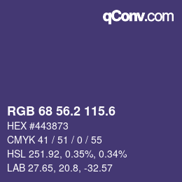 カラーコード: RGB 68 56.2 115.6 | qconv.com