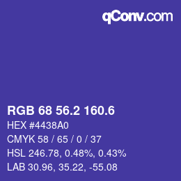 カラーコード: RGB 68 56.2 160.6 | qconv.com
