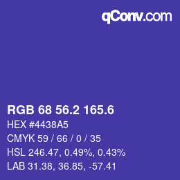 カラーコード: RGB 68 56.2 165.6 | qconv.com