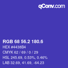 カラーコード: RGB 68 56.2 180.6 | qconv.com