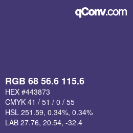 カラーコード: RGB 68 56.6 115.6 | qconv.com