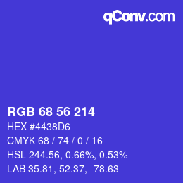 颜色代码: RGB 68 56 214 | qconv.com