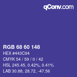 カラーコード: RGB 68 60 148 | qconv.com