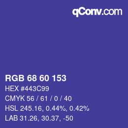 カラーコード: RGB 68 60 153 | qconv.com