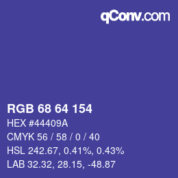 Código de color: RGB 68 64 154 | qconv.com