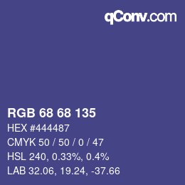 カラーコード: RGB 68 68 135 | qconv.com